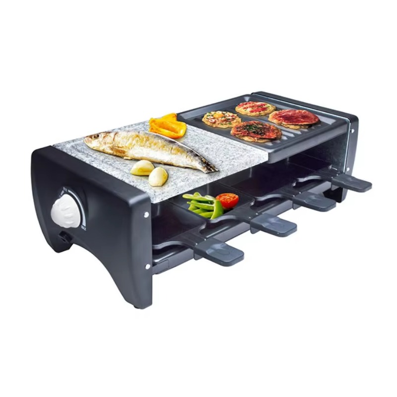 Raclette Grill Table - Электрический мини-гриль-рацельет 1200 Вт, регулируемая цифровая