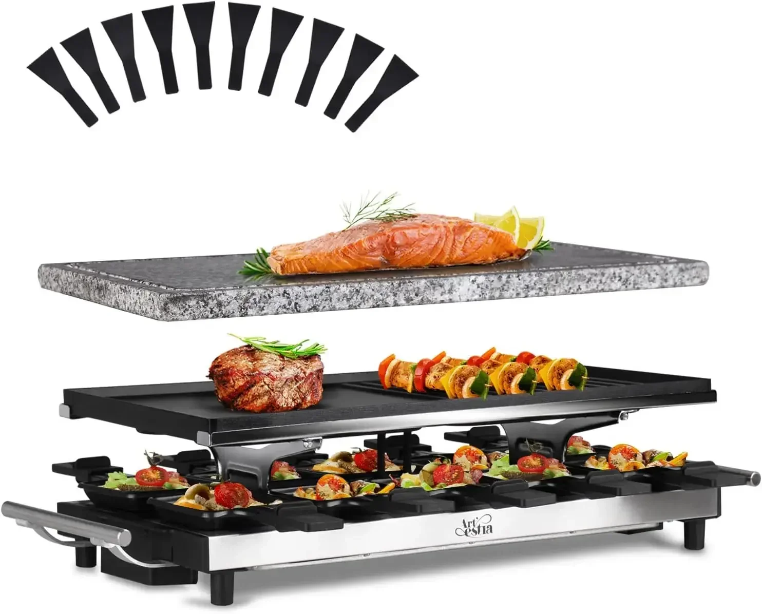 Гриль-рацлет Artestia, 1500 Вт – обзор и цена Raclette Grill Table