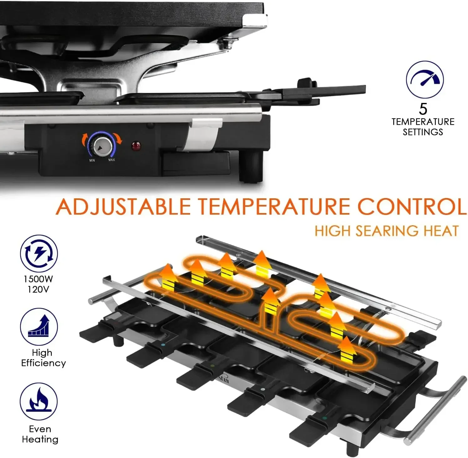 Гриль-рацлет Artestia, 1500 Вт – обзор и цена Raclette Grill Table