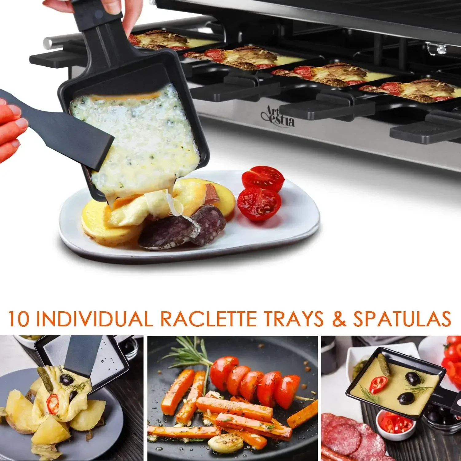 Гриль-рацлет Artestia, 1500 Вт – обзор и цена Raclette Grill Table