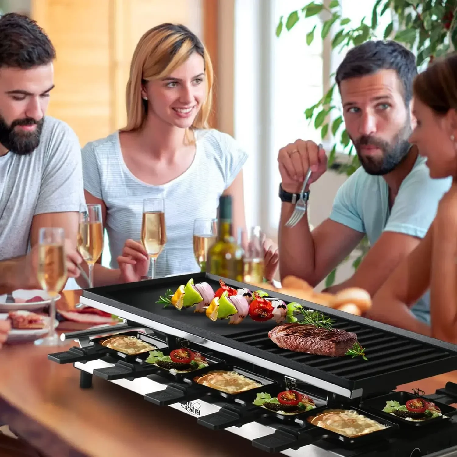 Гриль-рацлет Artestia, 1500 Вт – обзор и цена Raclette Grill Table